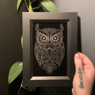 Mandala Owl Art On Frame 6x4