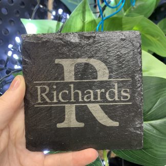 Family Monogram Slate Coasters